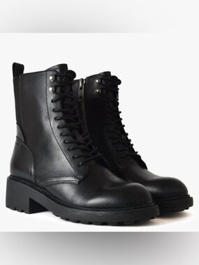 Ash Styx Black Leather Military Boots